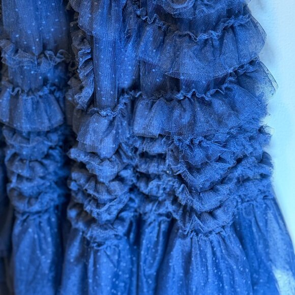 Navy Ruffle Gown Size 2 - Picture 4 of 13